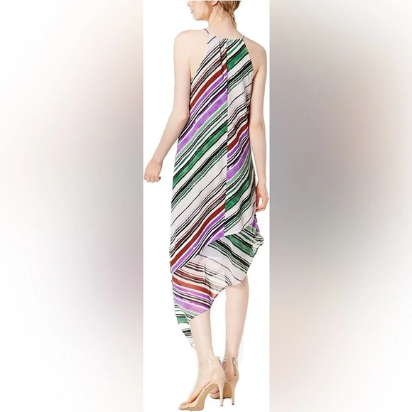 NWT Bar III Asymmetric Stripe Halter Dress Size XS - Picture 2 of 7